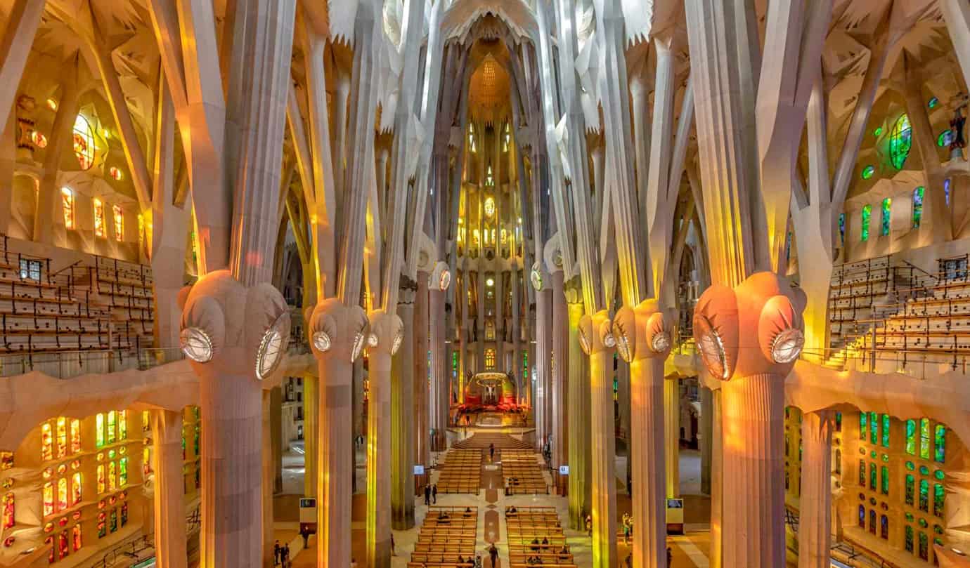 Sagrada Família nave with soaring columns